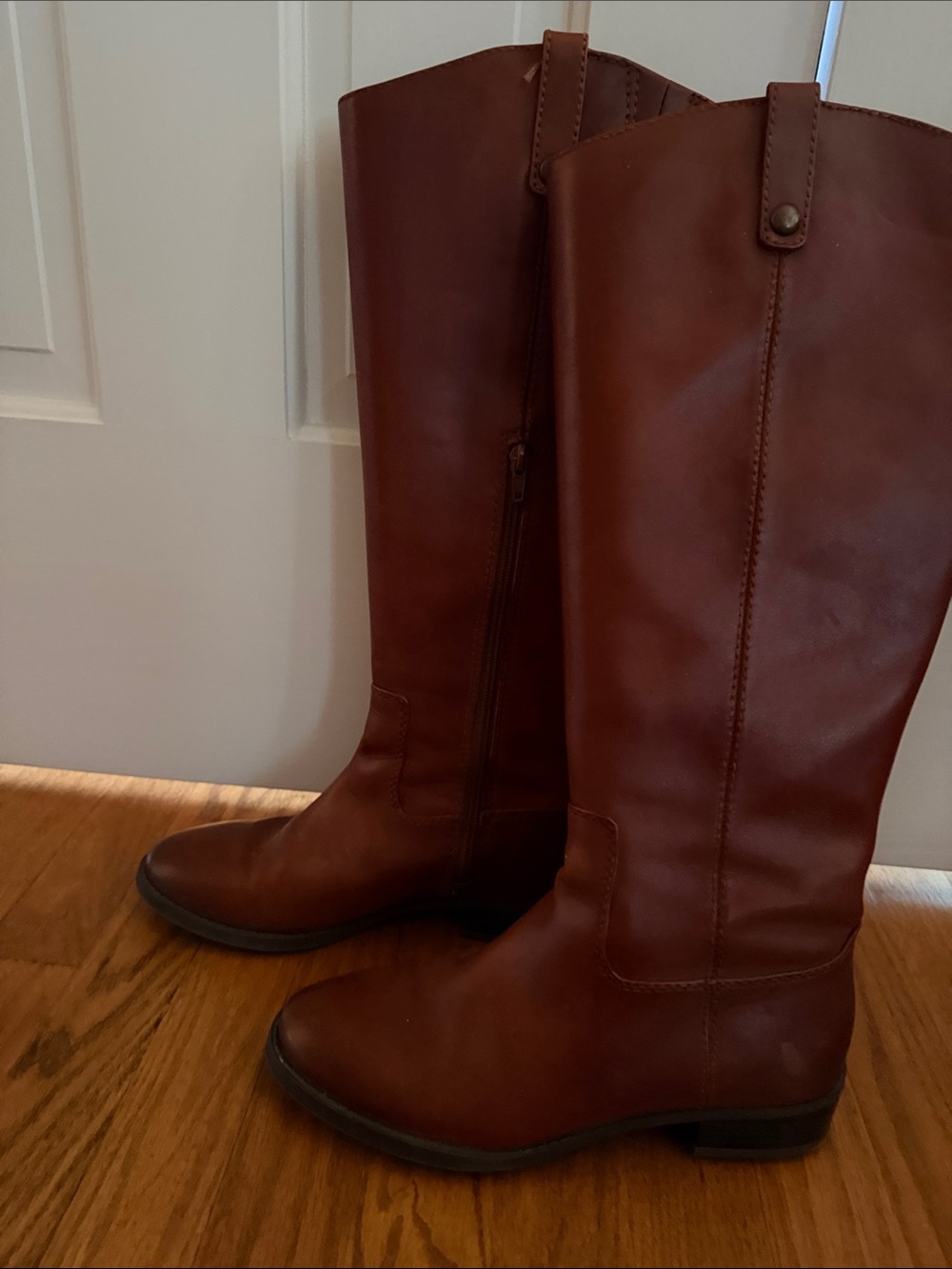 INC International Concepts Brown Leather Knee-High Heeled Boots